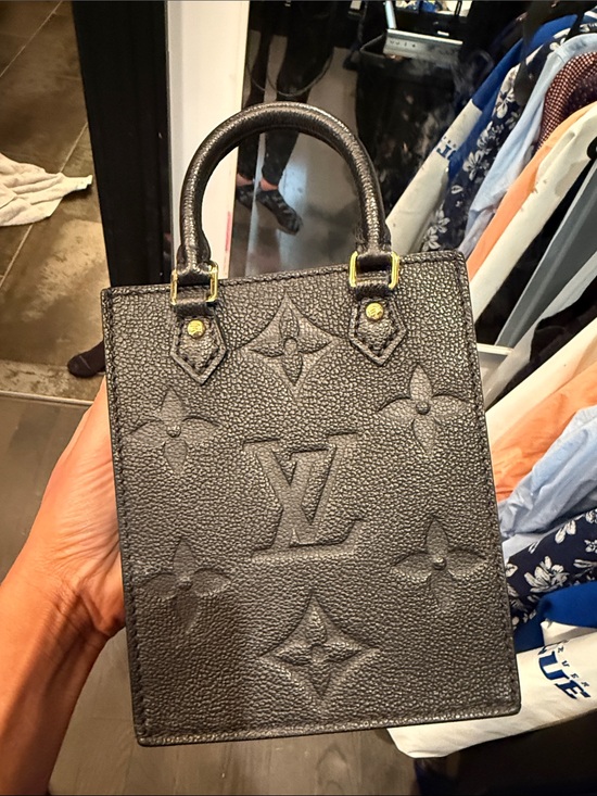 Louis Vuitton Handbags - Authentic Like New Louis Vuitton Black Embossed Mini Tote with Gold Hardware